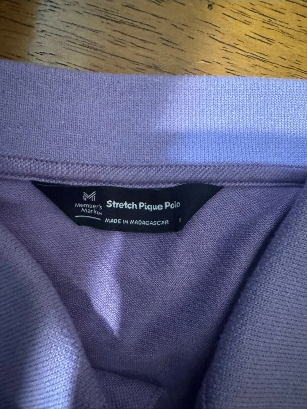 Members Mark Polo Shirt Adult Small Purple Logo Rugby Casual Mens Stretch Pique